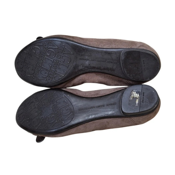 AGL Suede Ballet Flats Italy Neutral Taupe Business Casual Professional EU 41.5 - Picture 7 of 7